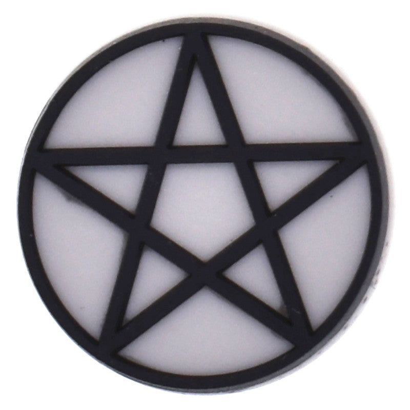 Pentacle Drinking Straw Charm (Gray & Black)