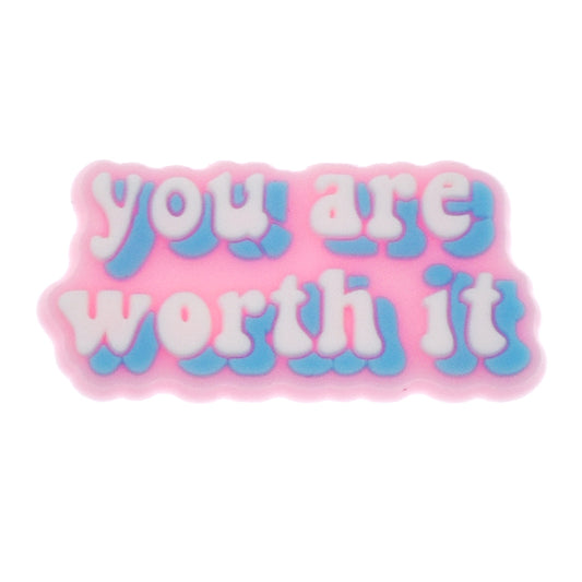 "You Are Worth It" Drinking Straw Charm